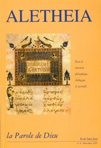 Aletheia n° 8 : La parole de Dieu
